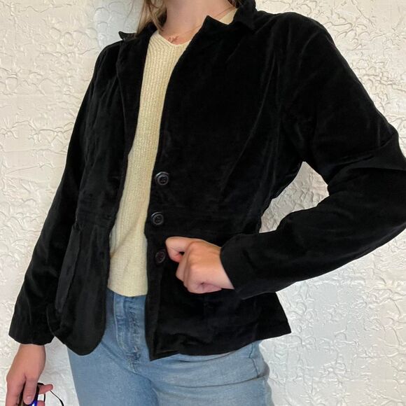 Envision Avenue Jacket Blazer Women's M Black Vintage Velvet 90s Gothic - Picture 4 of 6